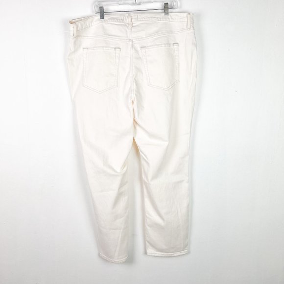 NWT Abercrombie & Fitch The Ankle Straight Ultra High Rise Cream Size 36 22 LONG - Picture 8 of 12